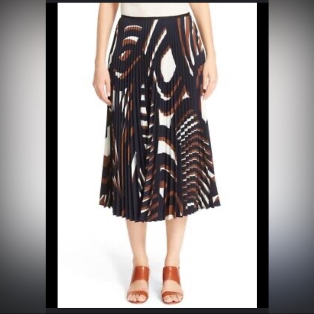Lafayette 148 New York Dorothy Pleated Skirt Ochre